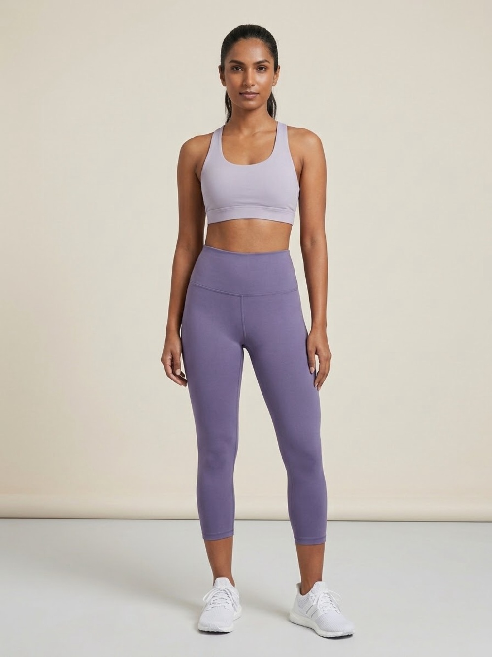 CALME by Johnny Was Purple High Waisted Cropped Leggings Size Large